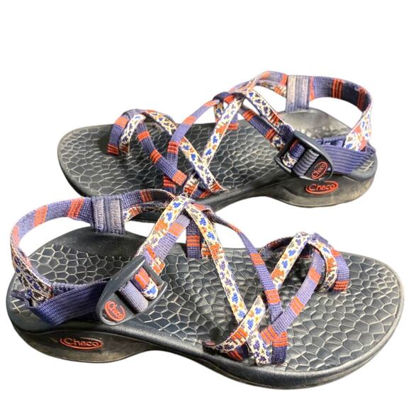 Chaco ZX2 Sandals Women's Size 7 Vibram Soles Red White Blue Sport Hiking Water - Picture 1 of 6